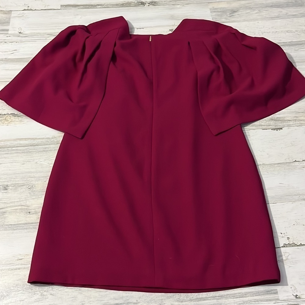 Trina Turk Fuchsia Cape-Sleeve Shift Mini Dress - Picture 8 of 10